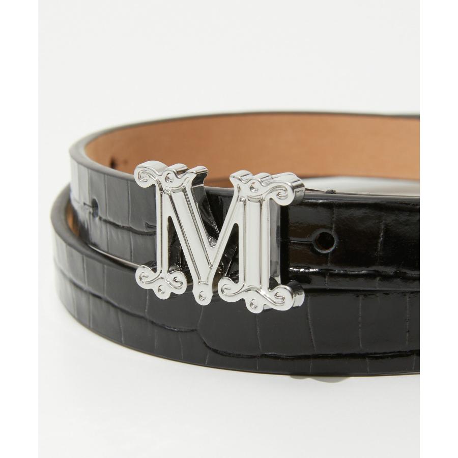 マックスマーラ Max Mara M GRAZIATA 15 CROC ベルト レディース 本革 ナローベルト クロコ レザー Mロゴ バックル XS S M L 爆買 | Max Mara | 06