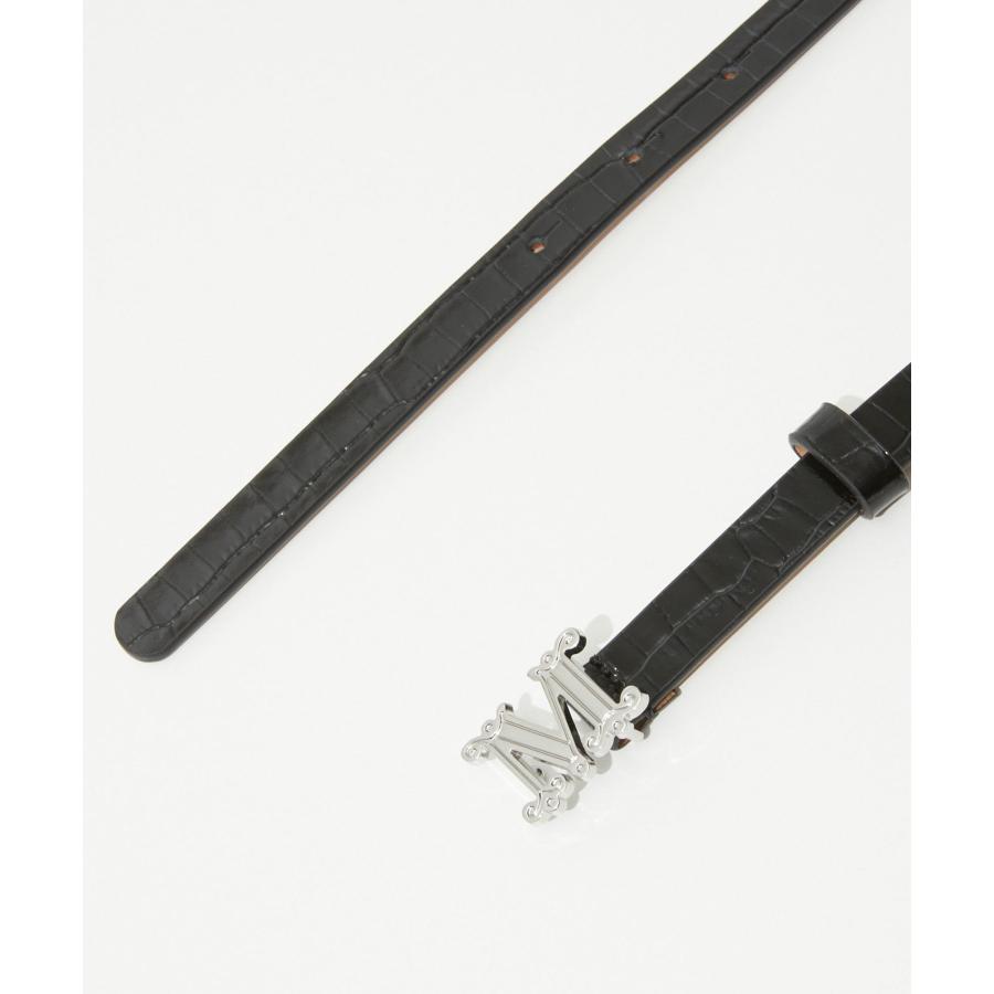 マックスマーラ Max Mara M GRAZIATA 15 CROC ベルト レディース 本革 ナローベルト クロコ レザー Mロゴ バックル XS S M L 爆買 | Max Mara | 07