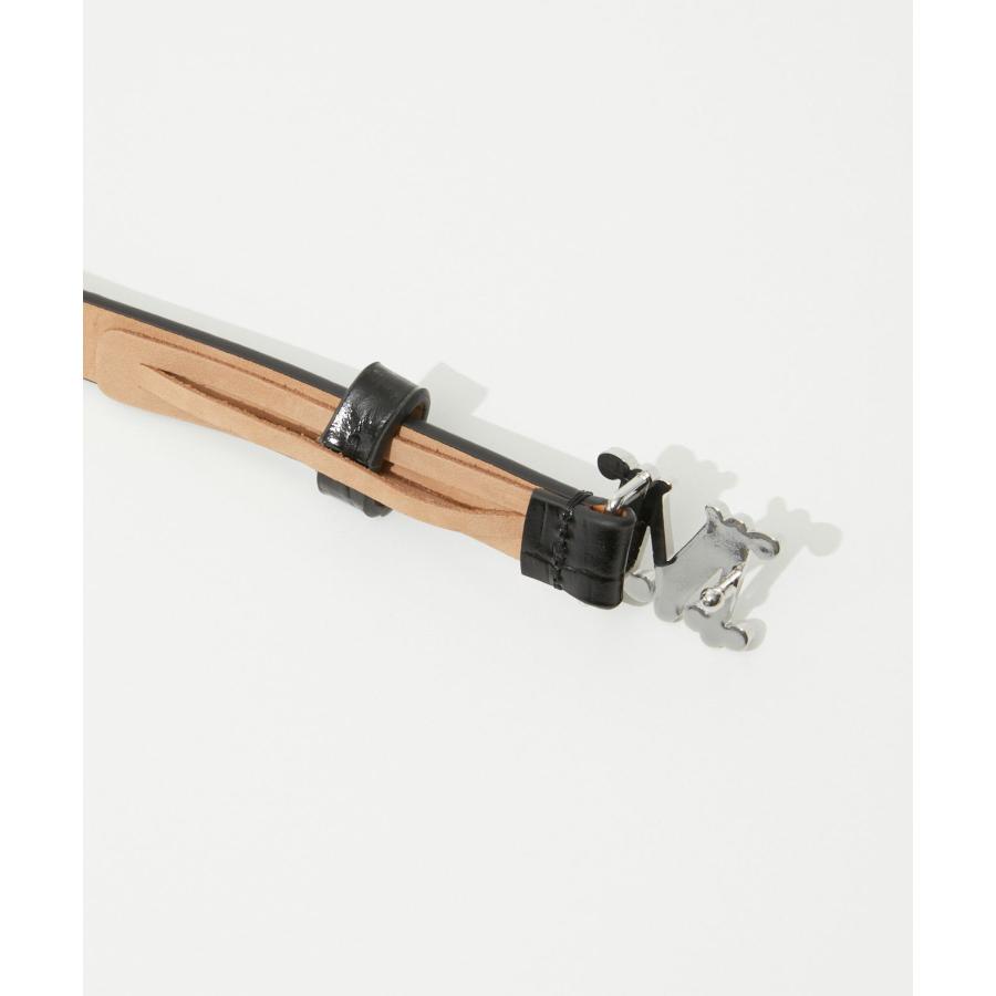 マックスマーラ Max Mara M GRAZIATA 15 CROC ベルト レディース 本革 ナローベルト クロコ レザー Mロゴ バックル XS S M L 爆買 | Max Mara | 08