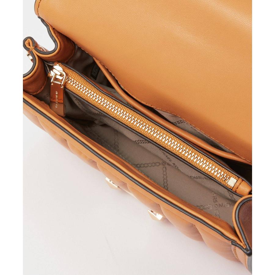 【決算大セール中❣️】マイケルコースのショルダーバッグ☆ブラウン×オレンジ 新品 Michael Kors Orange Leather Shoulder Bag マイケルコース ショルダー