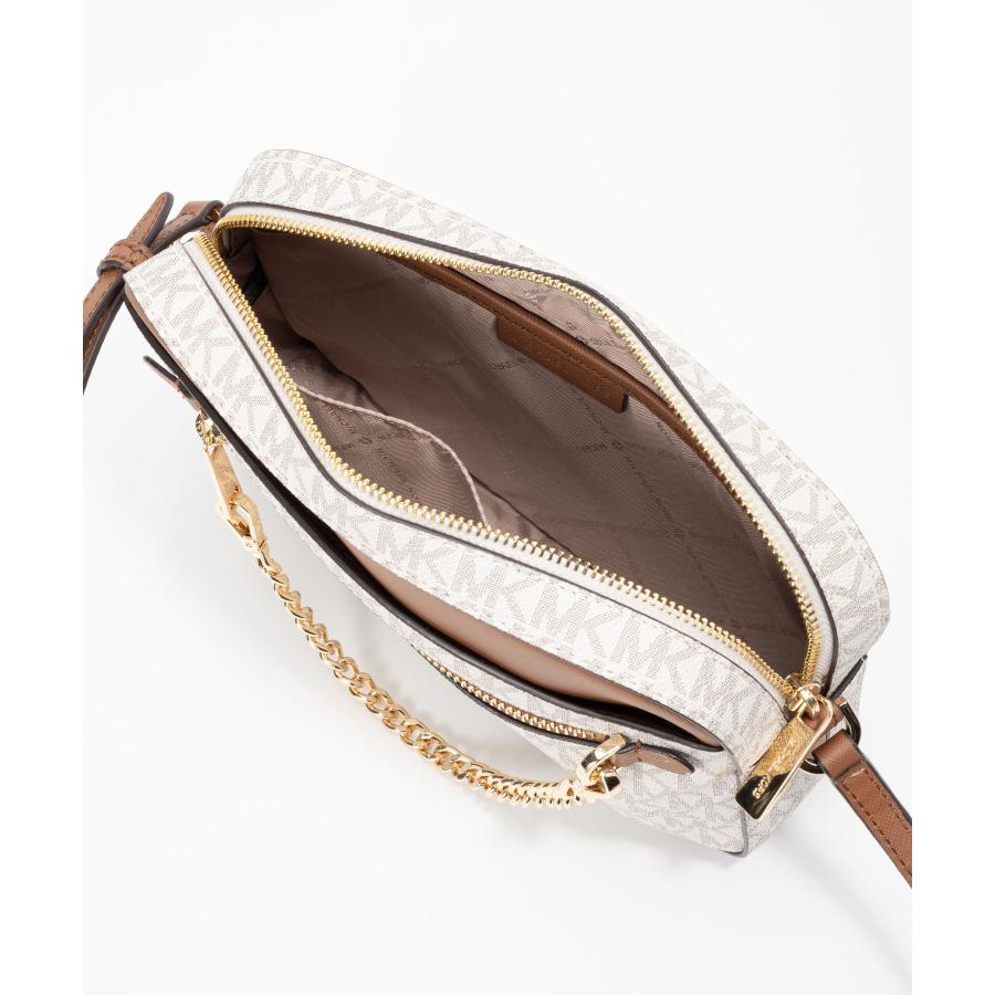 マイケルコース Michael Kors JET SET ITEM ジェットセット アイテム ショルダーバッグ バッグ PVCコーティングキャンバス レザー レディース ホワイト系 / ブラウン系 35S1GTTC9B 【新品】 MICHAEL KORS - マイケルコース Michael Kors JET SET ITEM ジェット