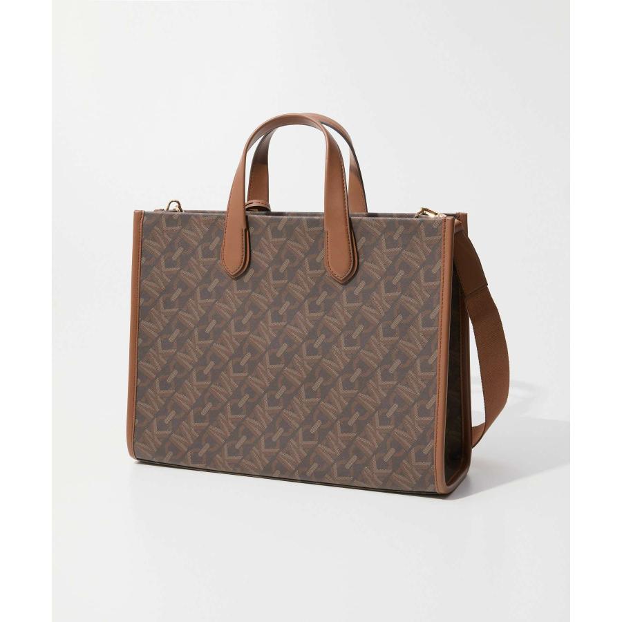 MICHEAL KORS 鞄 Michael Kors Charlotte Large Logo and Leather Top-Zip Tote