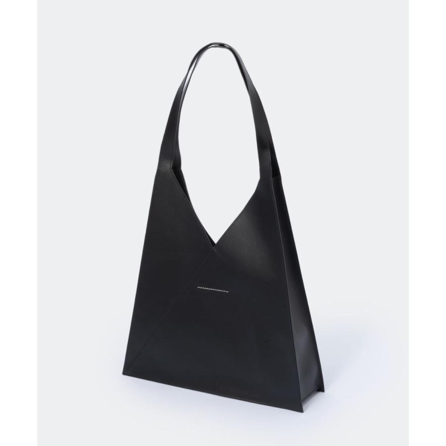 MM6 ジャパニーズトライアングルトート トートバッグ ブラック レザー