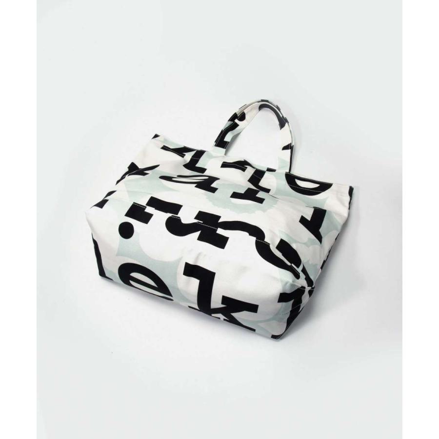 【美品】marimekko コットン　アーケラウニッコ ロゴ　トートバッグ 美品】marimekko コットン アーケラウニッコ ロゴ トートバッグ