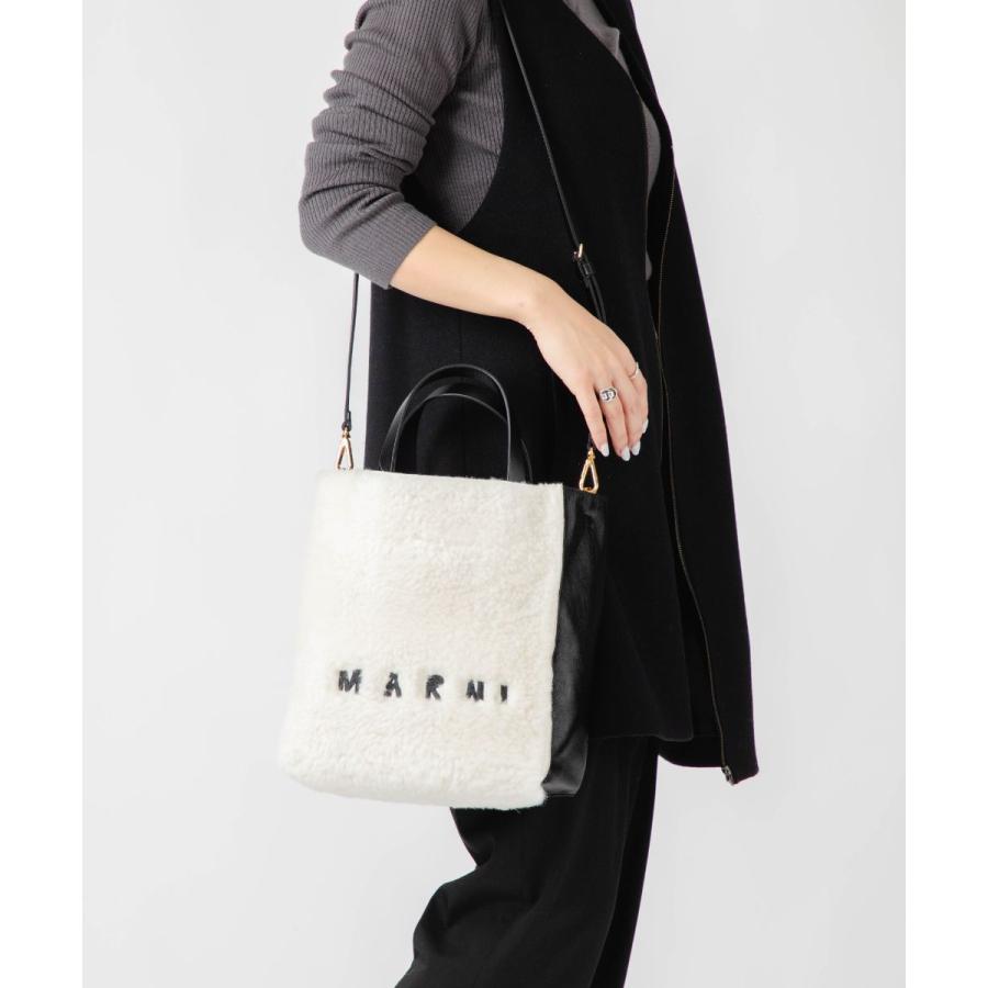 MARNI トートバッグ ホワイト/ブラック マルニ トートバッグ/ショッピングバッグ バッグ メンズ