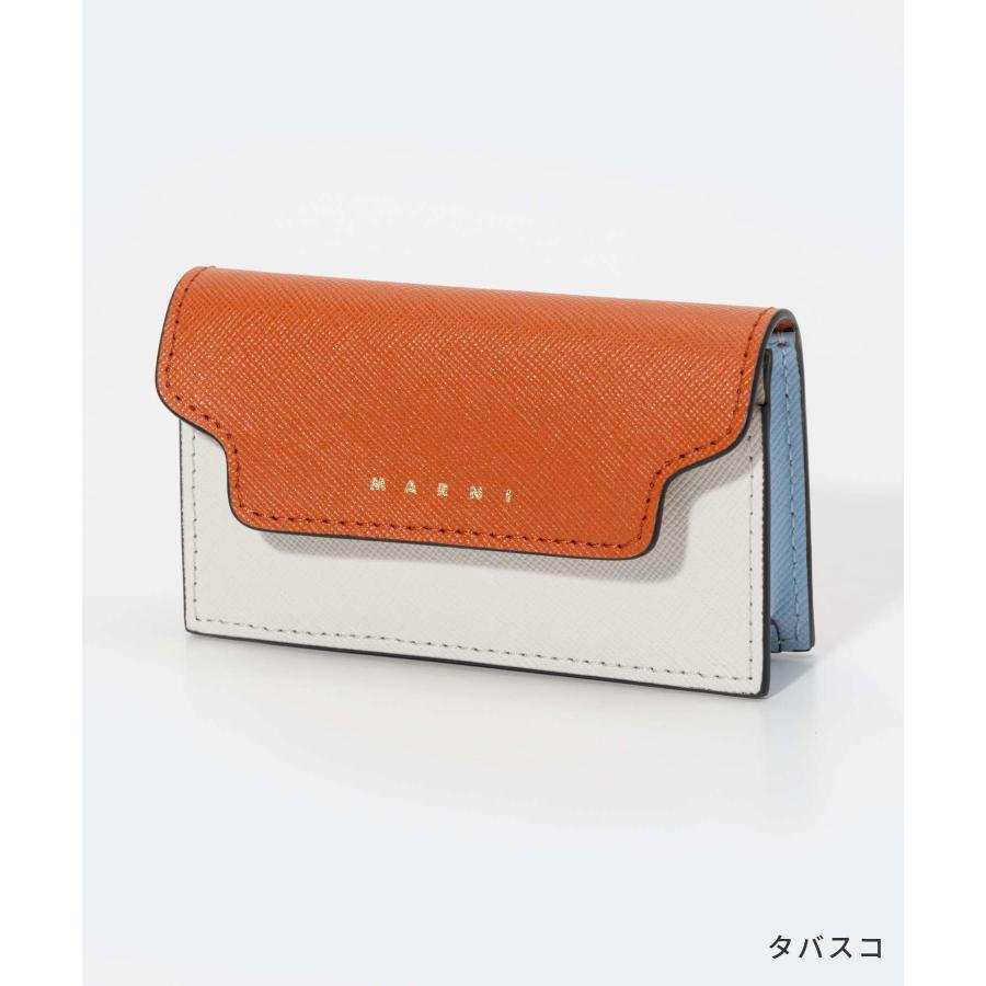 MARNI マルニ カードケース PFM0T05U21LV520 グレー×レッド系 レザー レディース 美品 MARNI（マルニ） MARNI PFMOT05U21 LV520 カードケース レディース