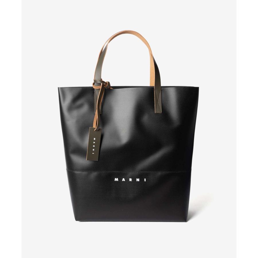 MARNIマルニ トートバッグブラックA4可 大容量 レザー メンズ レディース MARNI（マルニ） MARNI North/South OPEN TOP SHOPPER BAG オープン