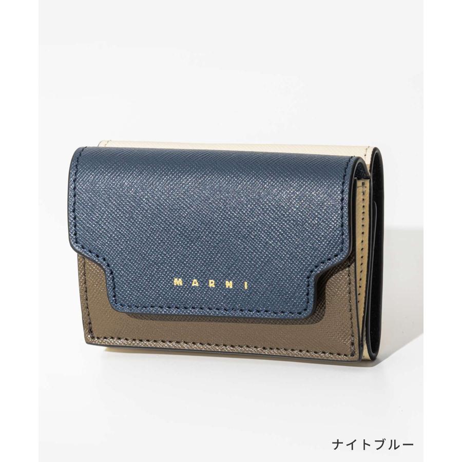 【大人気☆即売】MARNI コンパクト 二つ折財布 ギフトレシート付 新品 MARNI（マルニ） MARNI PFMOW02U23 LV520 三つ折り財布 TRIFOLD