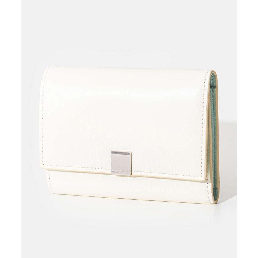 新品未使用 MARNI 三つ折り財布 ホワイト 新品未使用 MARNI マルニ 三つ折り 財布 アイボリー 白 レザー 三