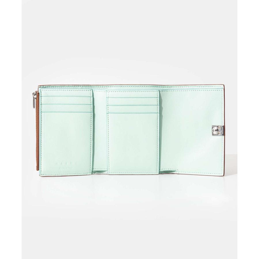 美品 マルニ 三つ折り ミニ 財布 トリフォールド ウォレット グレー MARNI マルニ PFMO0104U1 P5298 三つ折り財布 TRIFOLD