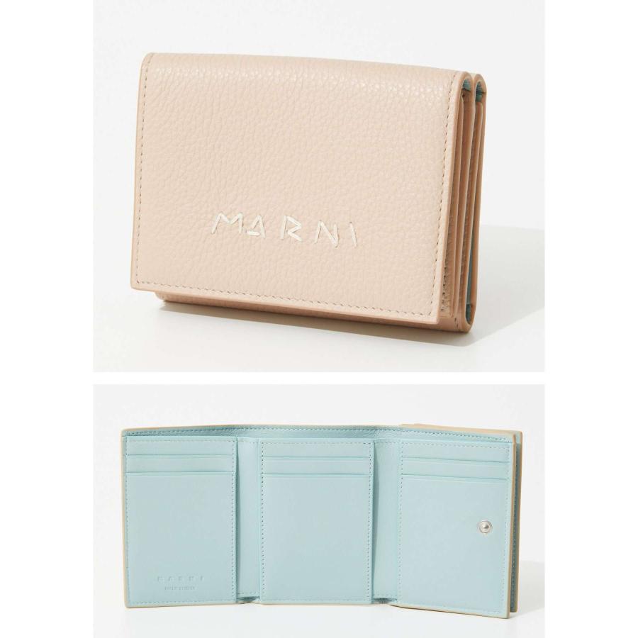 美品 マルニ 三つ折り ミニ 財布 トリフォールド ウォレット グレー MARNI（マルニ） MARNI PFMO0104U1 P5298 三つ折り財布 TRIFOLD