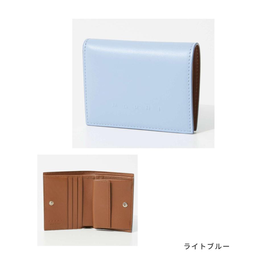 【美品】MARNI 二つ折りコンパクト財布 ビルフォールド プリズマ アイボリー MARNI マルニ PFMOQ14Q09 P5298 二つ折り財布 BILLFOLD