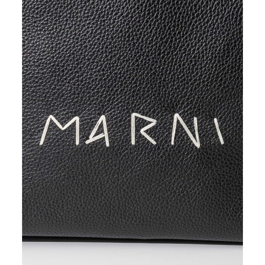MARNI★ロゴ 刺繍 レザー トートバッグ SHMP0018L3 P6533 00N99 MARNI(マルニ) ロゴ 刺繍 レザー トートバッグ [正規品/関税込
