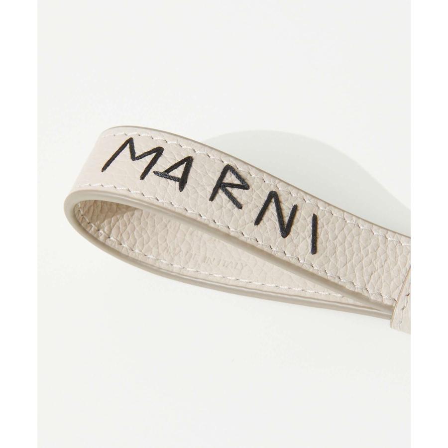 MARNI キーリング PCMO0030A0 P6533 レザー ロゴ刺繍 マルニ MARNI MARNI キーリング PCMO0030A0 P6533 レザー ロゴ