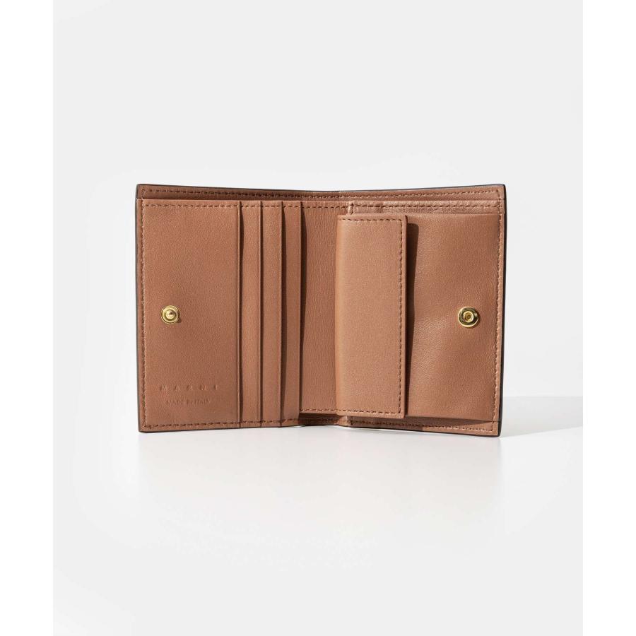 【週末特価】【箱付き未使用】MARNI★財布★国内正規品★ベージュ×ブラック MARNI マルニ 財布 レディース 二つ折り財布 BI-FOLD WALLET
