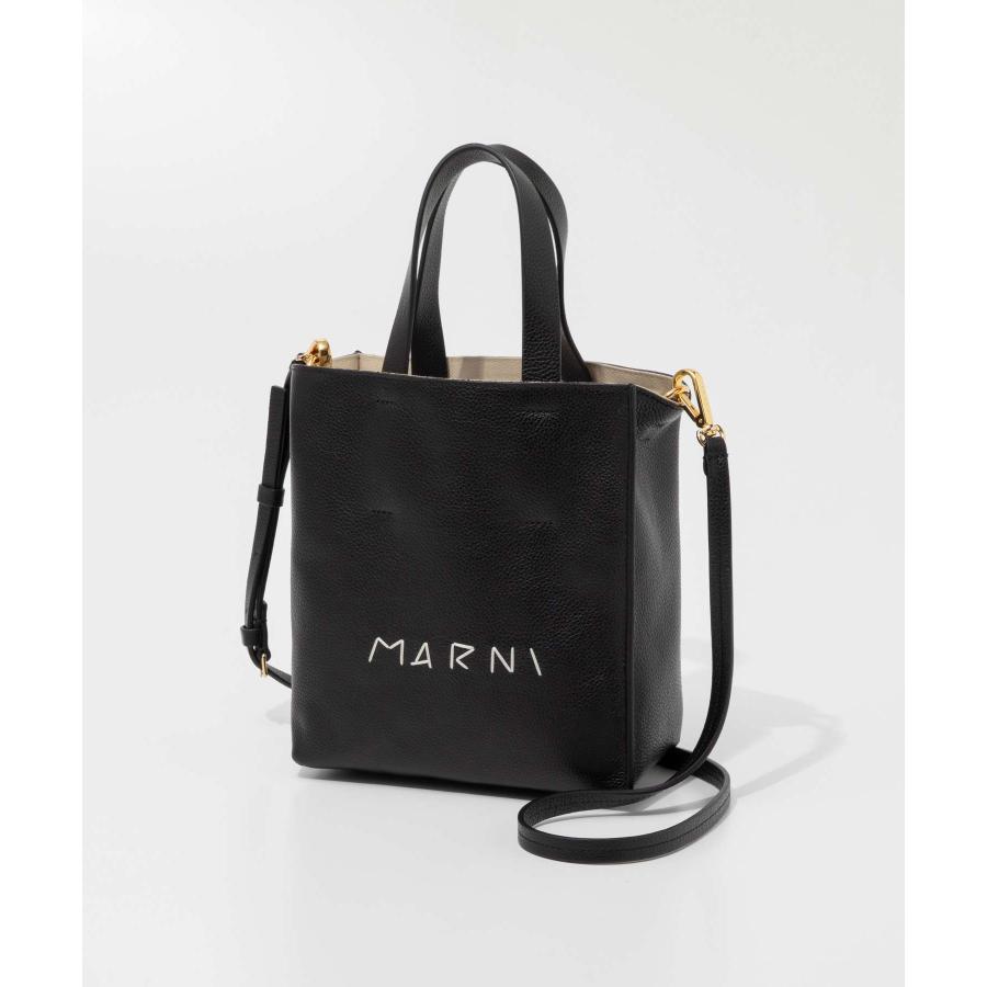 MARNI museo miniBAG マルニ　ムゼオ　ミニバッグ　ロゴベルト Museo Mini Bag in brown leather | Marni