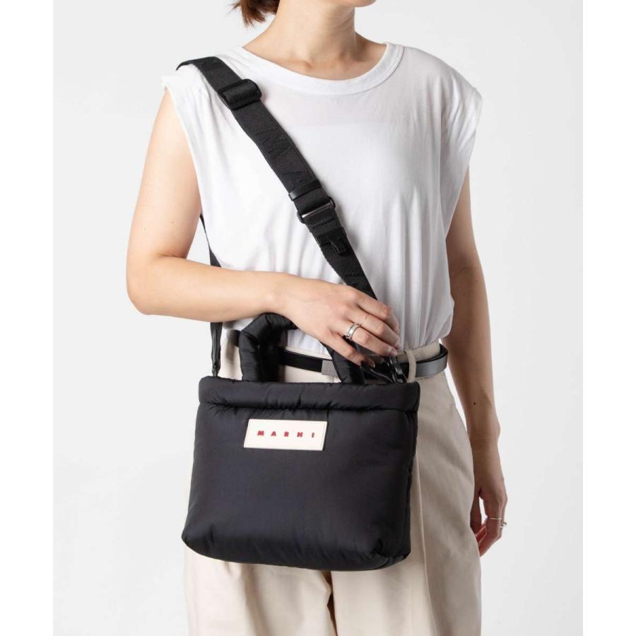 マルニ MARNI PUFF E/W TOTE BAG パフ トートバッグ BMMP0131U2 P8068 ショルダーバッグ メンズ レディース バッグ ブラック | MARNI