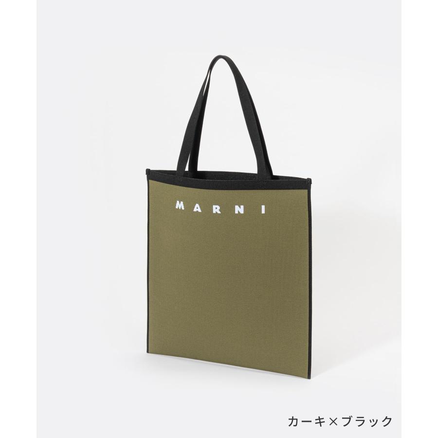 マルニ MARNI SHMQ0033A0 P4602 トートバッグ メンズ バッグ ジャガード ショッピングバッグ ネイビー×ブラウン カーキ×ブラック｜u-stream｜03