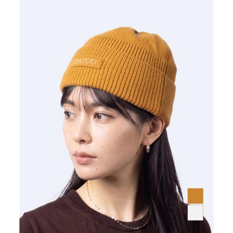パトゥ PATOU WOOL CASHMERE BEANIE ウール カシミア ビーニー AC0788041 ニット帽 ロゴ レディース 帽子 | PATOU