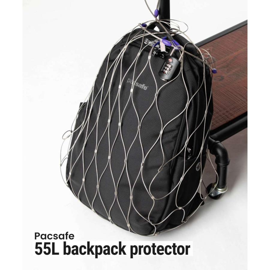 パックセーフ Pacsafe 55L backpack protector 盗難防止 バックパックプロテクター 10170 南京錠 ワイヤー ロック メッシュ セキュリティ 旅行 | PacSafe