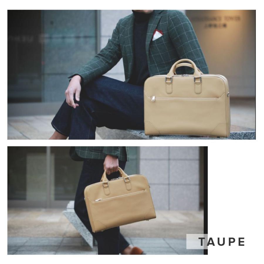 【美品】Guionnet レザー ビジネスバッグ グレー 本革 ブリーフケース ギオネ GUIONNET ビジネスバッグ メンズ 本革 ブリーフケース 大容量