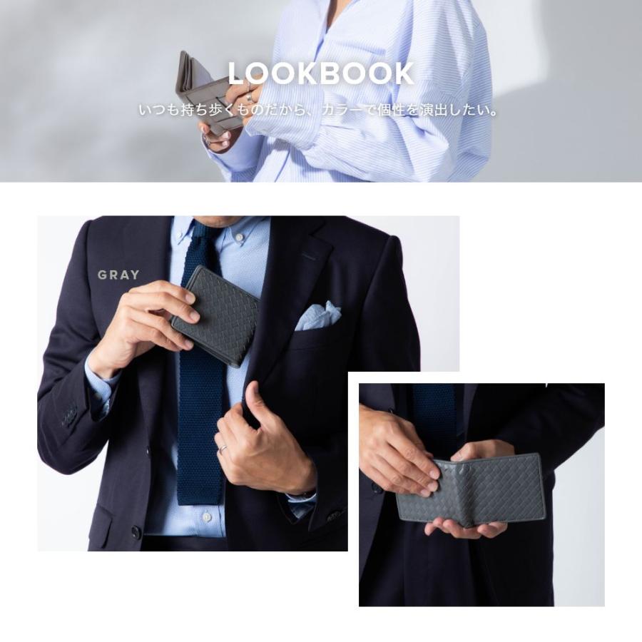 ギオネ GUIONNET 二つ折り財布 PG201 TINY TILE BI-FOLD WALLET タイニータイル 折りたたみ 牛革 ラム革 レザー メンズ レディース 財布 | GUIONNET | 30