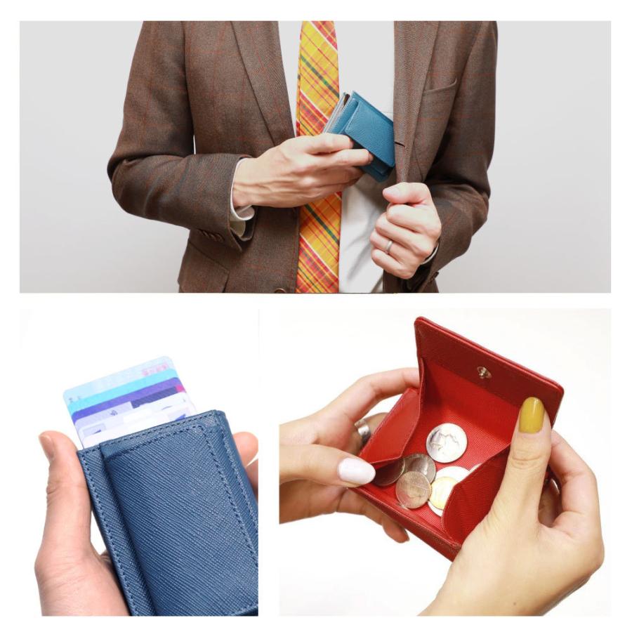 三つ折り財布 メンズ コンパクト財布 レディース ミニ財布 牛革 スマートウォレット 3つ折り財布 カード スライド ウォレット プレゼント 誕生日 ギフト | GUIONNET | 23
