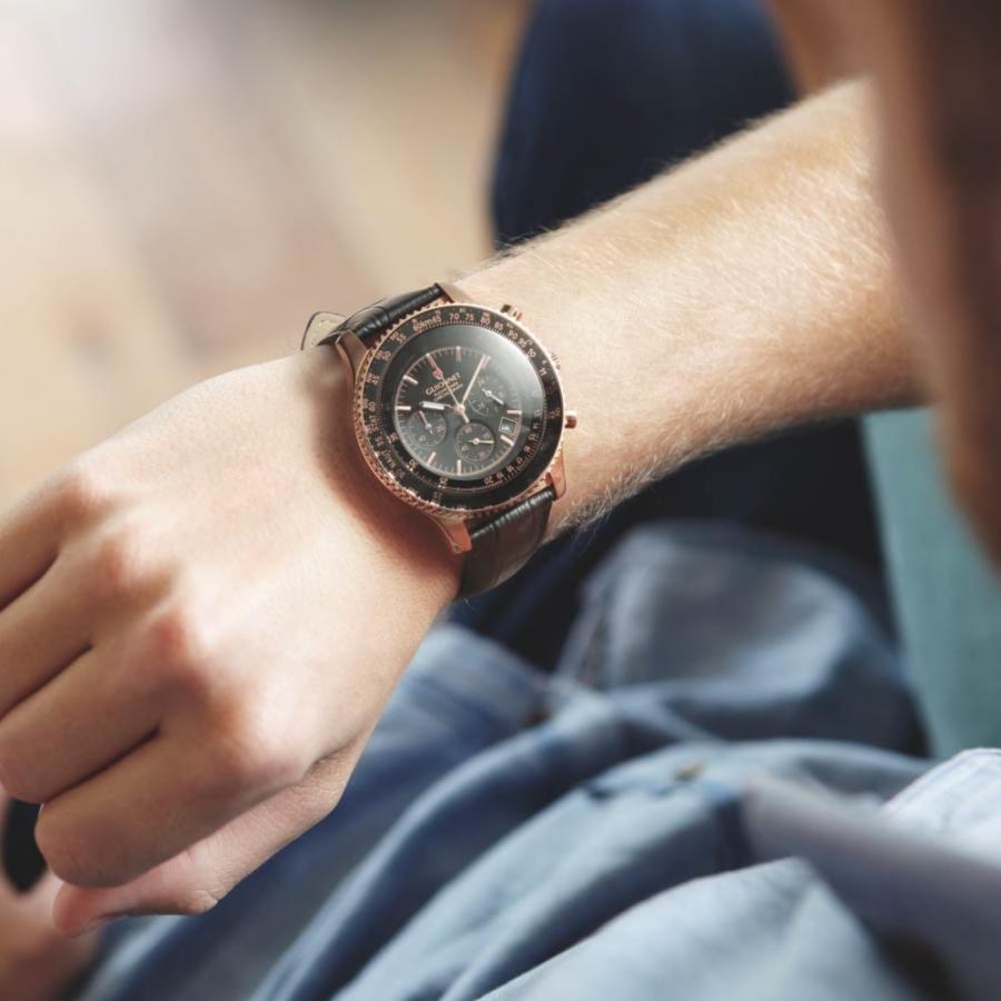 GUIONNET フライトタイマー クロノグラフ メンズ腕時計 GUIONNET フライトタイマー パイロットクロノグラフ 腕時計