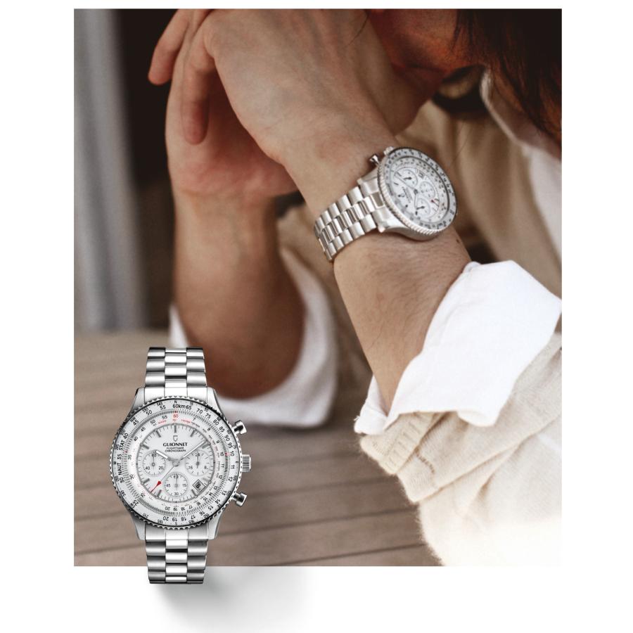 GUIONNET フライトタイマー パイロットクロノグラフ 腕時計 メンズ 時計男性用 ビジネス オフィス パイロット・クロノグラフ フライトタイマー クォーツ 爆買 | GUIONNET | 14