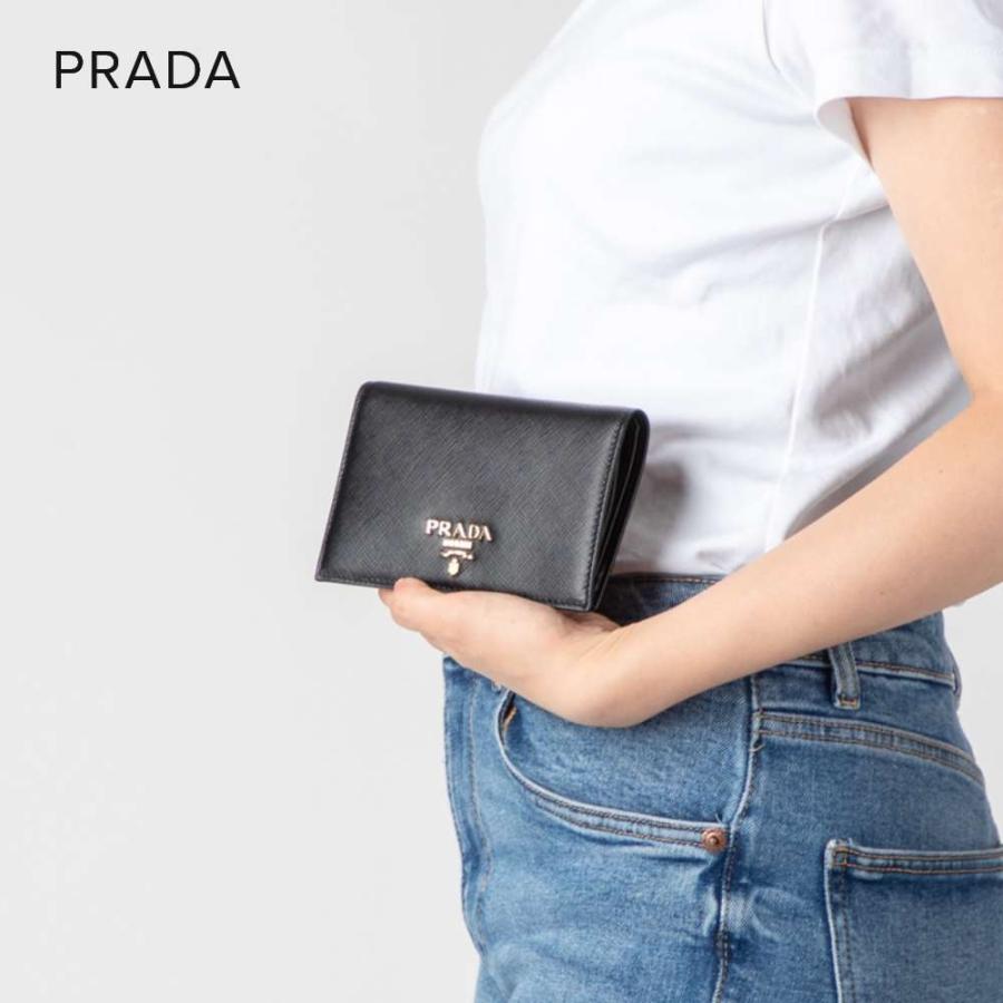 宇宙の香り PRADA 財布 二つ折り サフィアーノ 二つ折り財布 レディース プラダ PRADA 二つ折り財布 1ML018 QHH F0002 サフィアーノ 財布 NERO ブラック レディース 新品