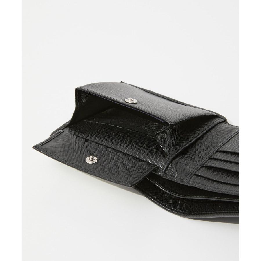 PRADA プラダ レザー 二つ折り 財布 コンパクト ウォレット ブラック 黒 プラダ PRADA メンズ 二つ折り財布 PRADA 2MO738 QHH F0002 ブラック