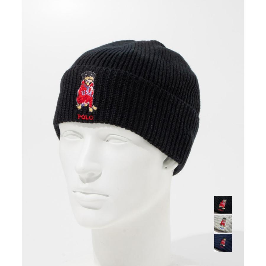 ポロ ラルフ ローレン POLO RALPH LAUREN usa dog beanie USA ドック ビーニー PC1465 ニット帽 ポロベア メンズ 帽子 爆買 | POLO RALPH LAUREN