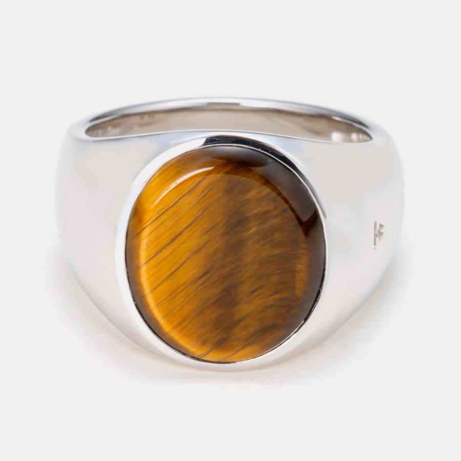 【箱付き】トムウッド　オーバル　タイガーアイ　リング　16号　シルバー925 TOMWOOD トムウッド Oval Tiger Eye オーバル タイガーアイ
