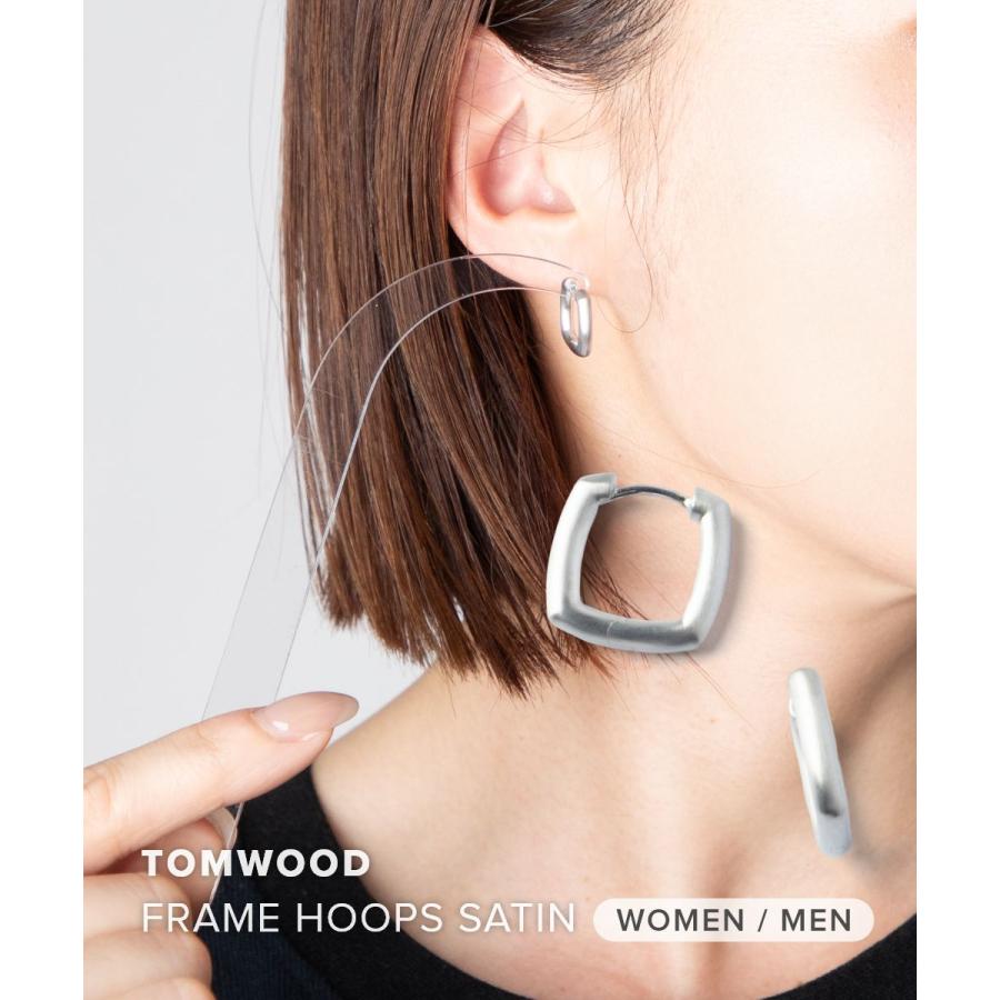 専用 TOM WOODシルバーリングピアス　片耳　medium 収納ポーチ付き TOM WOOD（トムウッド） ピアス Pebble Hoops Medium ぺブル フープ
