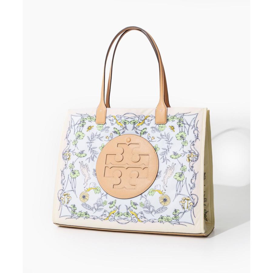 [ToryBurch] エラプリントトートラージバッグ エラ ハンドクロシェ ラージトート: レディース トートバッグ