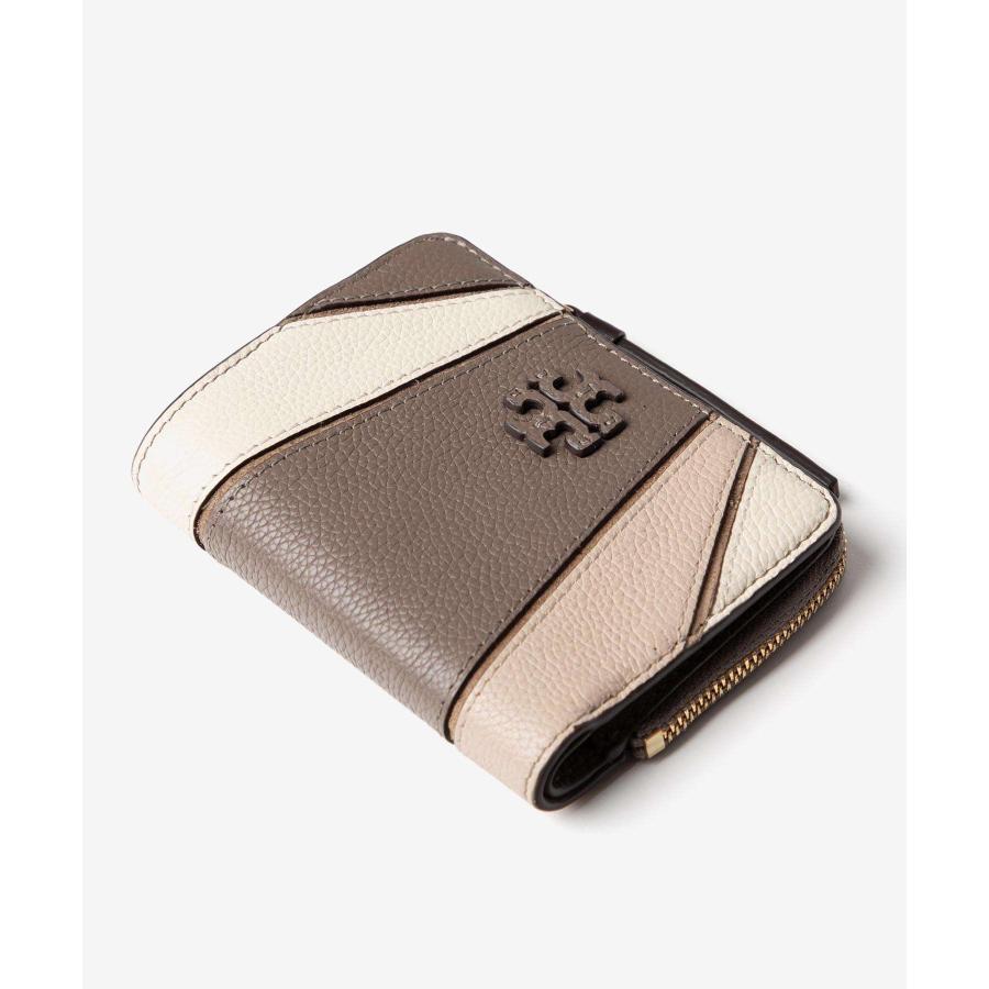 TORY BURCH(トリーバーチ)二つ折り財布-グレーベージュファスナー 美品）TORY BURCH トリーバーチ 二つ折り財布 グレージュ｜Yahoo