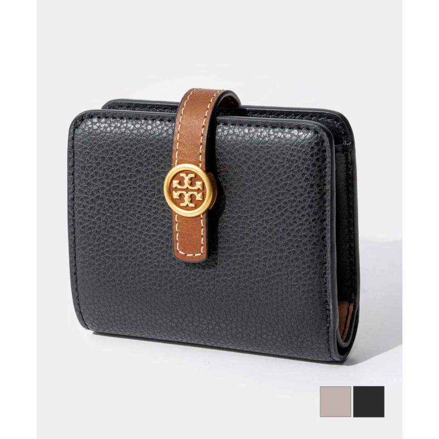 【ほぼ未使用】トリーバーチ 二つ折り 財布 ロビンソン コンパクトウォレット TORY BURCH トリーバーチ Robinson ロビンソン PEBBLED MINI