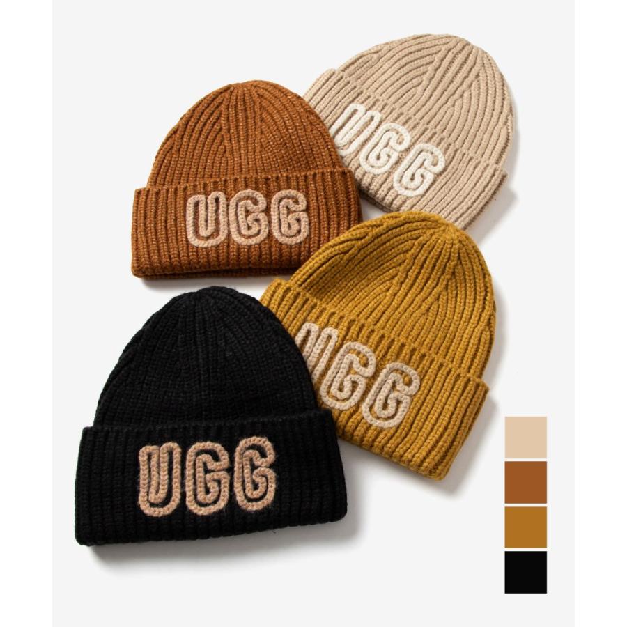 アグ UGG WOMEN'S CHUNKY CRAFTED RIB BEANIE チャンキー クラフテッド リブ ビーニー 102345 ニット帽 ビーニー帽 ロゴ レディース 帽子 爆買 | UGG