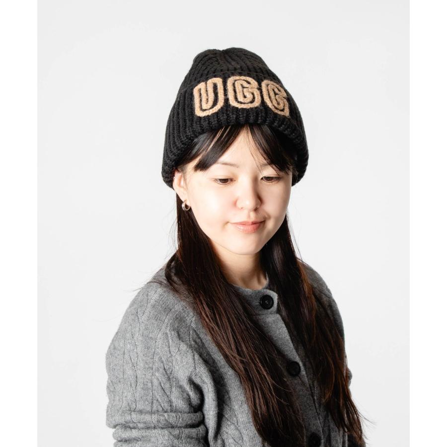 アグ UGG WOMEN'S CHUNKY CRAFTED RIB BEANIE チャンキー クラフテッド リブ ビーニー 102345 ニット帽 ビーニー帽 ロゴ レディース 帽子 爆買 | UGG | 02