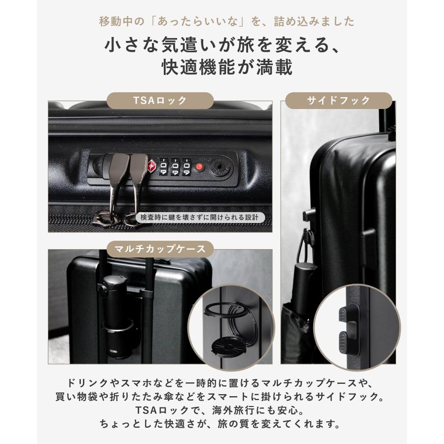 アンノウンアンドコー UNKNOWN＆Co. しまえるスーツケース フロントオープン 52L T04 ABS+PC キャリーバッグ スーツケース ユニセックス バッグ 爆買 | UNKNOWN＆Co. | 06