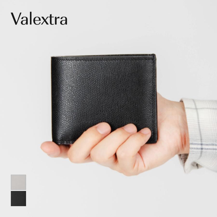 ヴァレクストラ 未使用 valextra グレー ミニ財布 コンパクト-