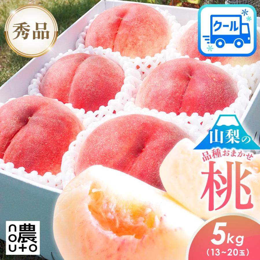 桃 山梨 5kg (13~20玉) クール便 秀品 【6/22~発送】 果物 もも 送料 