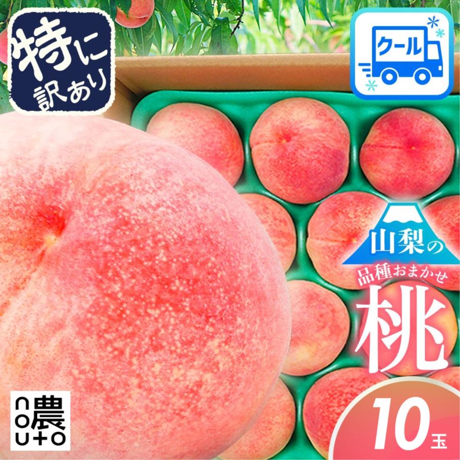 桃 特に訳あり 10玉 (2.5~3.5kg) クール便 訳あり 山梨 【6/22~発送】 フルーツ もも 送料無料 山梨県 産地直送 品種お任せ 白桃 あかつき 白鳳 川中島 夢みずき（Yahoo!・nouto 山梨のフルーツ ヤフー店）