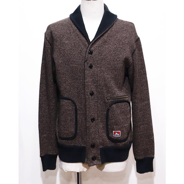 BEN DAVIS（ベンデイビス） ビーチ裏毛カーディガン XL BRW ゴマ塩 