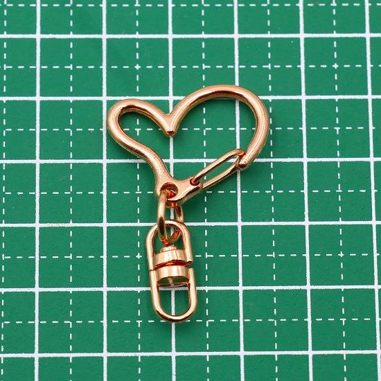 10個】 キーホルダー 金具 パーツ ハート 全4色 おしゃれ リング 回転