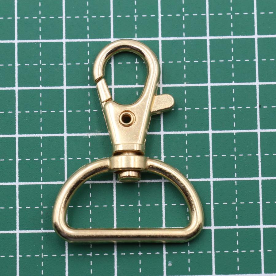 レバーナスカン 25mm 10個 全3色 回転式 ワンタッチ Dカン 楕円 金具