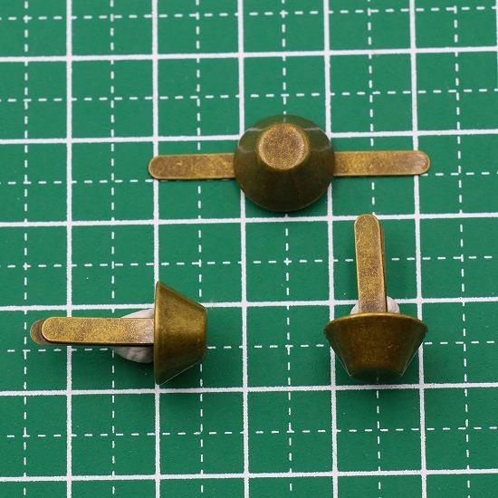 差込式 底鋲 10個 12mm 桶型 全5色 カバン バッグ 底 足 金具 台形
