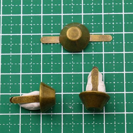 底鋲 差込式 10個 15mm 桶型 全5色 カバン バッグ 金具 台形 手芸 割
