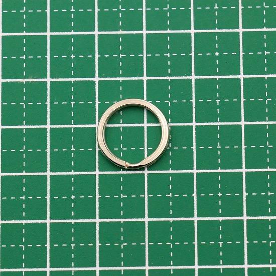 20個セット] 平型 二重リング キーリング 金具 15mm Wリング 平型
