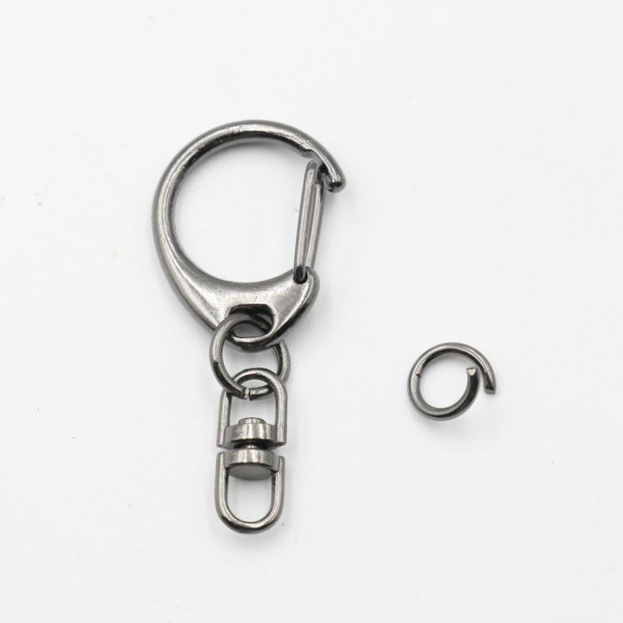 C型 キーホルダー金具 10個セット 全5色 ワンタッチナスカン 回転カン